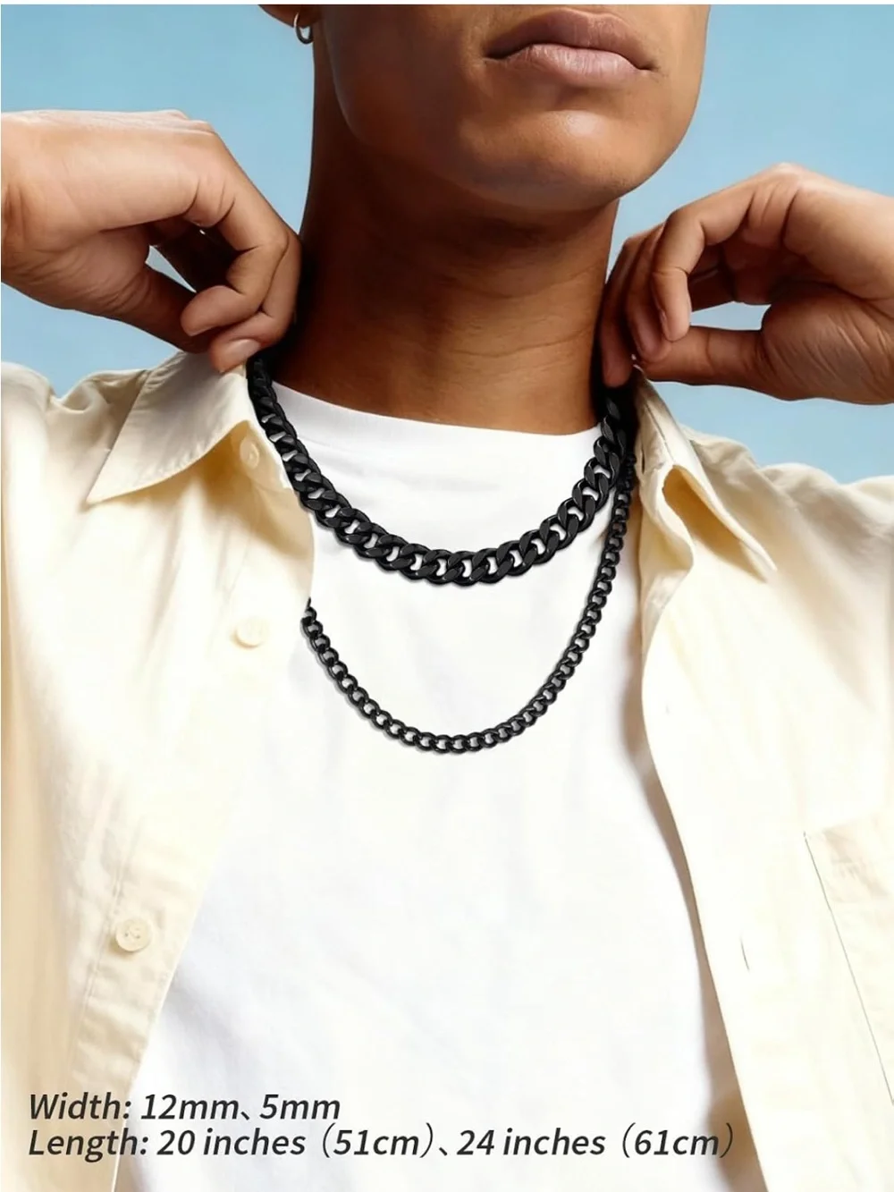 Black Cuban Link Men's Necklace